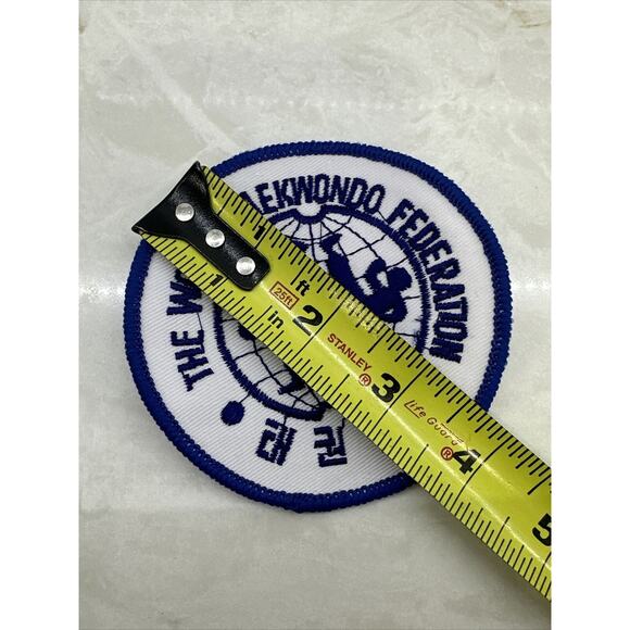 Vintage The World Tae Kwon Do Federation Jacket Patch Martial Arts Sew On - Picture 3 of 3